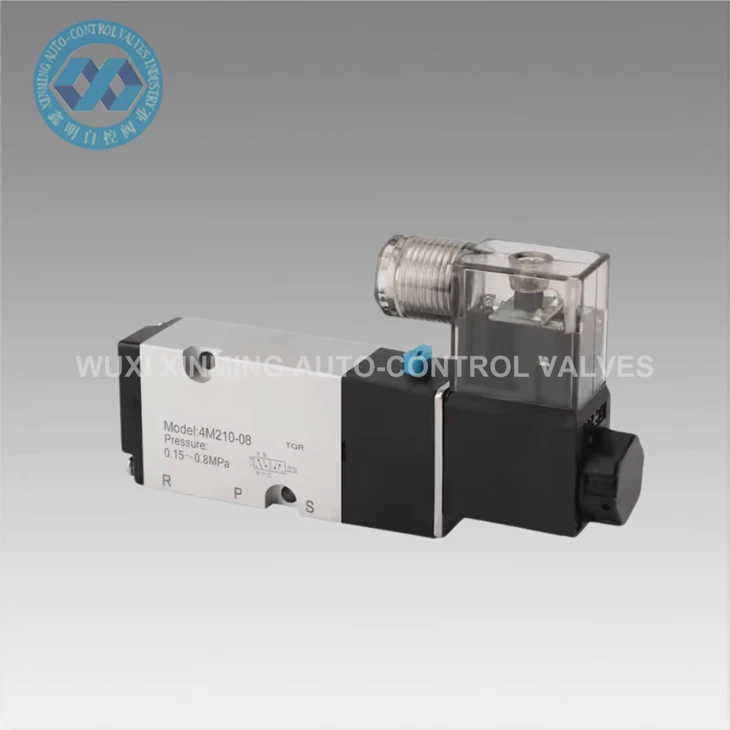 2- Way 5- ports augstspiediena pneimatiskā solenoīda vārsts (0-10 MPA)