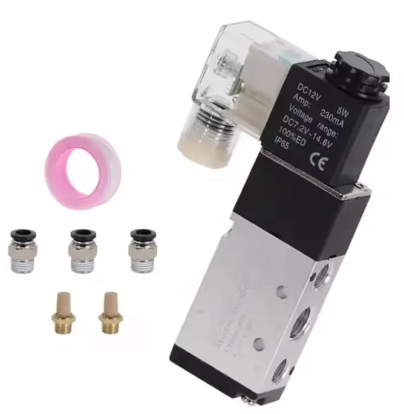 Pneimatiskais solenoīda vārsts 5 ceļu 2- Pozīcijas kontroles gaiss 12V 24V