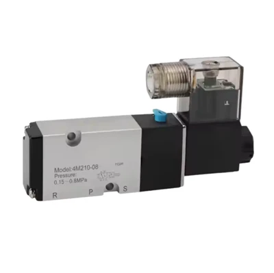 2- Way 5- ports augstspiediena pneimatiskā solenoīda vārsts (0-10 MPA)